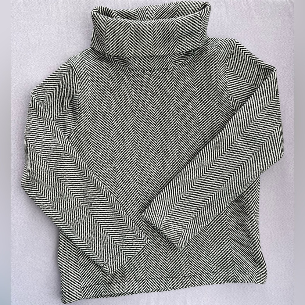 J. Crew Cowl Neck Herringbone Sweater (Size L)